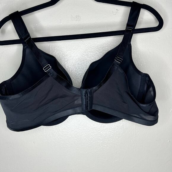 Cacique Lane Bryant Bra 44C Black Underwire Lined Full Coverage Molded Mesh Back - Picture 6 of 9